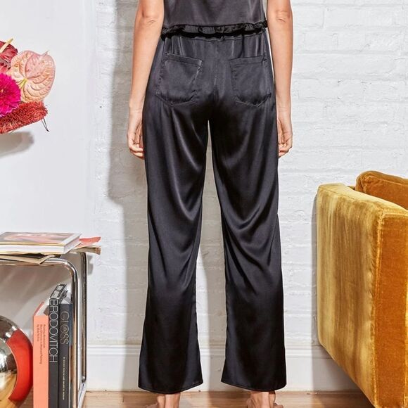 Fleur du Mal Washable Silk PJ Pant Black Large MSRP $195 - Picture 2 of 6